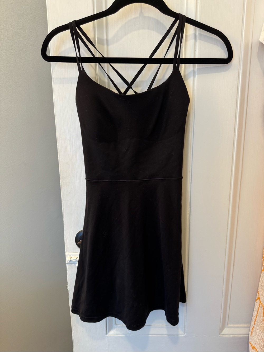 Offline by aerie Black Strappy Activewear Exercise Dress with Built-In Shorts